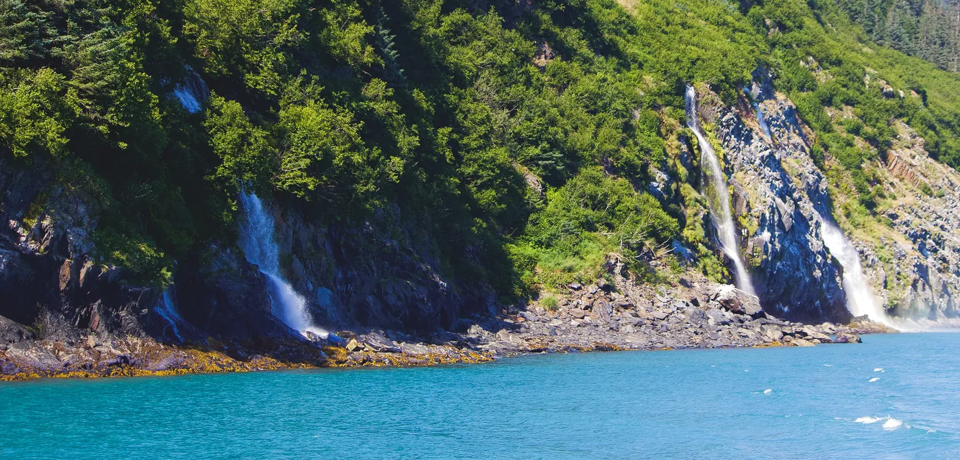 Waterfalls, Kenai Fjords